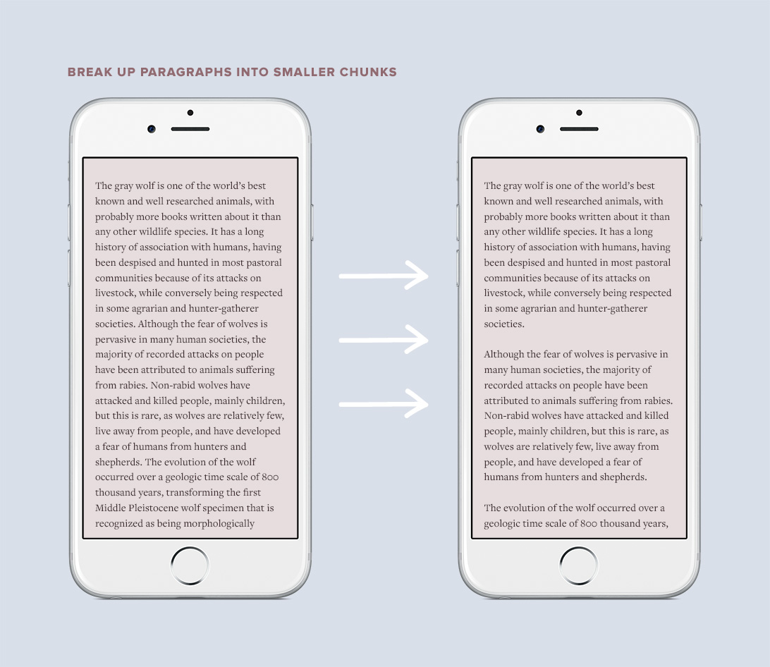 Break up paragraphs into smaller chunks